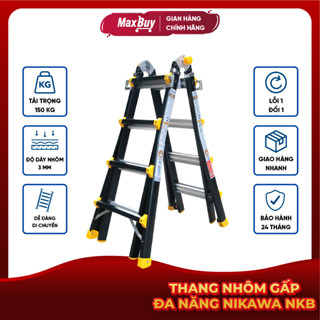 Thang nhôm gấp  Nikawa NKB-44, NKB-45, NKB-46 4 bậc, 5 bậc, 6 bậc nhập khẩu Nhật, bảo hành chính hãng
