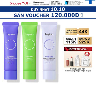 Kem Chống Nắng BEPLAIN SUNMUSE Nâng Tone Vật Lý Lai Hoá Học, Hiệu chỉnh da SPF 50+ PA++++ 50ml
