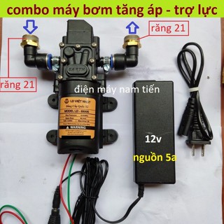 máy bơm nước mini 12v áp lực cao - Máy bơm tăng áp cho máy giặt, nóng lạnh, tưới cây có rờ le tự ngắt 100% ĐỒNG