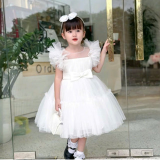 Váy Cánh Tiên Nơ Eo Xinh Xắn Cho Bé Gái