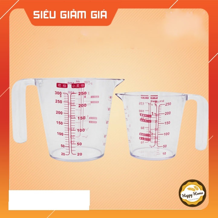 Ly đong nhựa có vạch chia định lượng 250ml 500ml có tay cầm