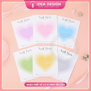 [ SIÊU HOT ] Bìa Nail Box trái tim pastel siêu đẹp - Size 9x11cm - Tag nailbox HEART PASTEL 6 màu - Thẻ gắn móng tay đẹp
