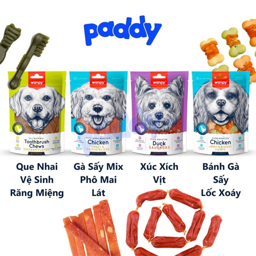 Bánh Thưởng Cho Chó Thịt Sấy Wanpy 100g