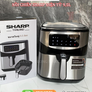  Nồi Chiên Không Dầu Điện Tử SHARP HOMELY 9.5L Điều Khiển Cảm Ứng 12Chế Độ. Vừa Con Gà 3kg BH 12 Tháng 