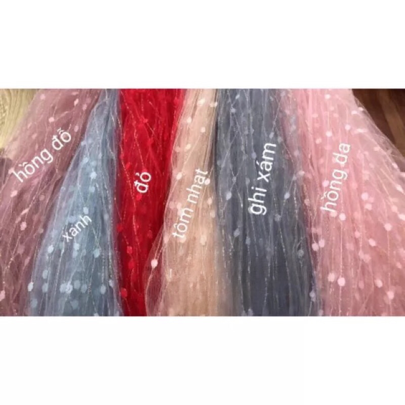 Vải voan lưới may váy