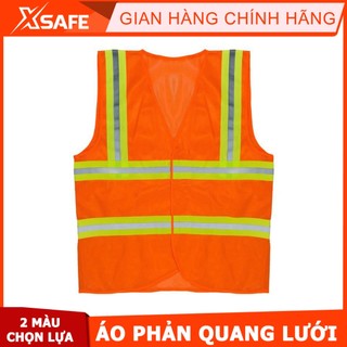 Áo phản quang VN vải lưới - Áo lưới phản quang cho công trình, nhà máy - khóa dán
