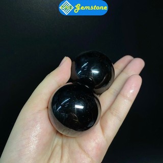Bi Lăn Tay PAG, Bi Lăn Tay Đá Obsidan Tự Nhiên Màu Đen Kích Thước 4cm