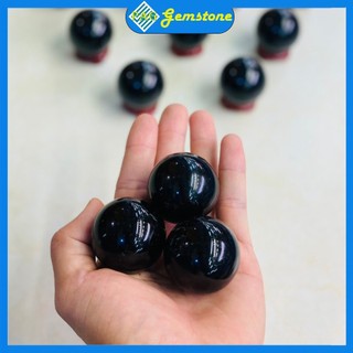 Bi Lăn Tay PAG, Bi Lăn Tay Đá Obsidan Tự Nhiên Màu Đen Kích Thước 4cm