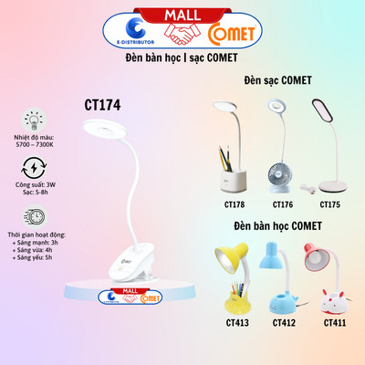 [HỎA TỐC] Đèn bàn sạc Led CT174/CT175/CT176/CT178 - Đèn bàn học CT411/CT412/CT413 COMET - Hàng chính hãng