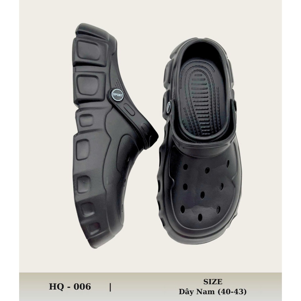 Dép sục nam siêu nhẹ,bền đế cao 5cm siêu bền bỉ chống trơn trượt hq006