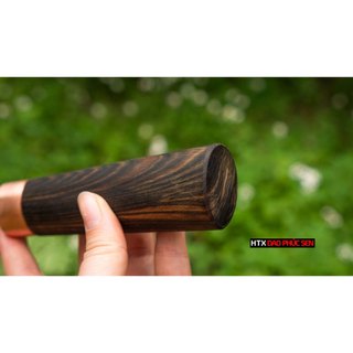 Cán dao bếp gỗ mun khâu đồng đỏ - M1DD ( tặng 2 chốt đồng đỏ )