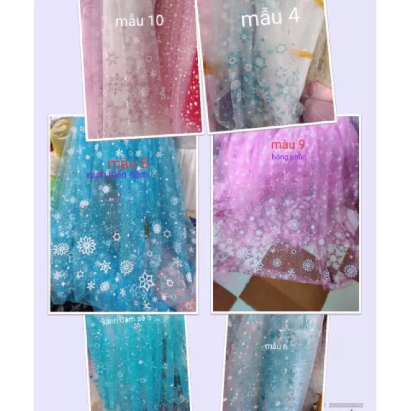 Vải voan lưới may váy elsa