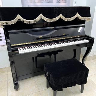 Combo khăn phủ đàn và phủ ghế đàn Piano nhung đen