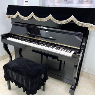 Combo khăn phủ đàn và phủ ghế đàn Piano nhung đen