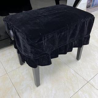Combo khăn phủ đàn và phủ ghế đàn Piano nhung đen