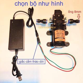 máy bơm nước mini 12v áp lực cao - (bơm tăng áp mini 12v+chuyển ống 8mm)
