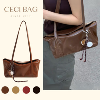 Túi xách da nữ basic túi đeo vai túi da retro kèm charm bóng chày đa năng 96684