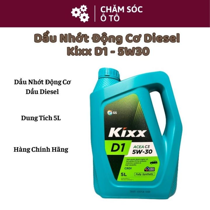 Dầu Nhờn Động Cơ Diesel Gốc Tổng Hợp Đặc Biệt Kixx D1 C3 5W30  – 5Lít/Can nhựa