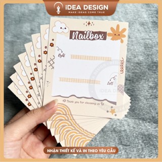 Giấy Nailbox, bìa Nail box gắn móng tay - Size 9x11cm - MẪU YELLOW CUTE - thẻ gắn móng tay giả giá rẻ