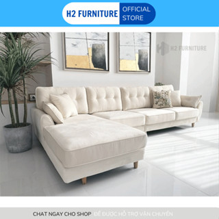  Bộ sofa góc L nỉ H20L2 H2 Furniture vải nỉ mềm mại kết hợp đệm êm ái đàn hồi Sofa cho phòng khách 