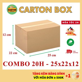 [SỈ/LẺ] (25x22x12) COMBO 20 Hộp Carton Giá Rẻ, Thùng Carton Đóng Hàng chỉ từ 599đ/h