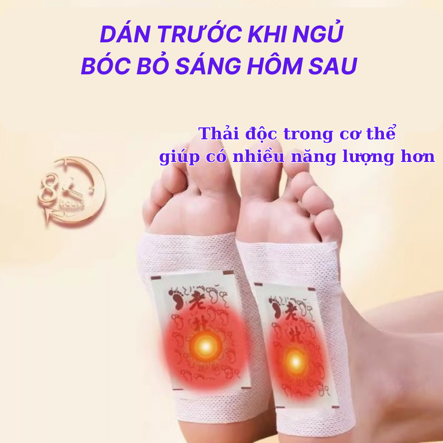 Miếng Dán Thải Độc Chân Ngải Cứu Giúp Ngủ Ngon Giảm Nhức Mỏi Thải Độc Chân Thanh Lọc Cơ Thể