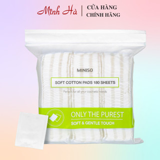 Bông tẩy trang Miniso 180 miếng mềm mịn nhẹ nhàng lau sạch mỹ phẩm, bụi bẩn