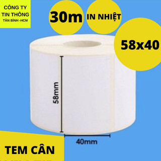 5 cuộn giấy in tem 58x40 mm - decal nhiệt 5x4.8 cm