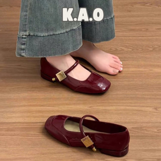 Giày Gót Nữ Mary Jane Mũi Vuông Đế Trụ 3p Phối Khóa Vuông Da Mềm Êm Chân M5 - TIỆM NHÀ KAO