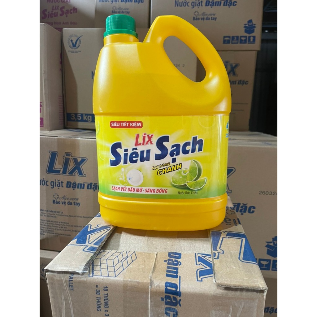 Nước Rửa chén Lix Siêu sạch  3,6Kg