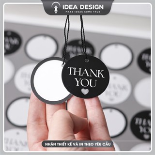 [KHÔNG KÈM DÂY] Tag quần áo tròn, Thẻ bài treo quần áo hình tròn - Size 4cm - Trắng và Đen - Tag treo tròn 2 màu đơn gản