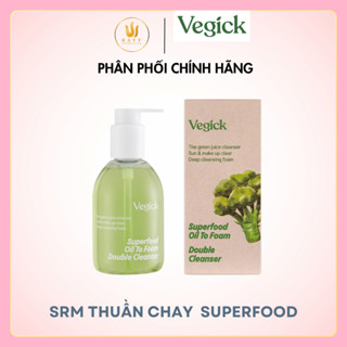 Sữa Rửa Mặt Thuần Chay Tẩy Trang Làm Sạch Sâu Vegick Superfood Oil To Foam Double Cleanser 195ml