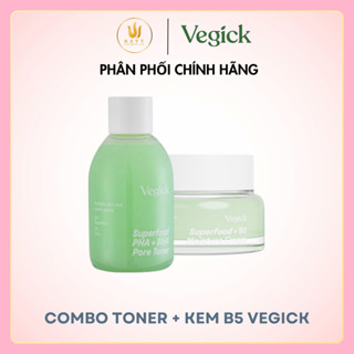 Bộ Đôi cân bằng da, dưỡng ẩm chuyên sâu Vegick (Nước Cân Bằng Thuần Chay 210ml & Kem Dưỡng Ẩm Thuần Chay 50ml)