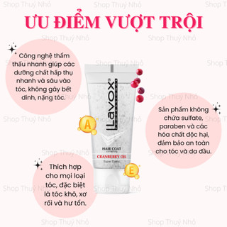 Dầu bóng dưỡng tóc Lavox giữ nếp Cranberry siêu đàn hồi 60ml phục hồi chăm sóc tóc khô,hư tổn