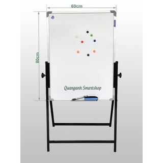 Bảng từ trắng có chân, bảng kẹp giấy, Bảng Flipchart chân gấp Eco (kèm quà tặng) KT từ 60x80 cm