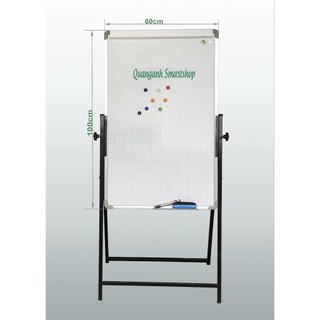 Bảng từ trắng có chân, bảng kẹp giấy, Bảng Flipchart chân gấp Eco (kèm quà tặng) KT từ 60x80 cm
