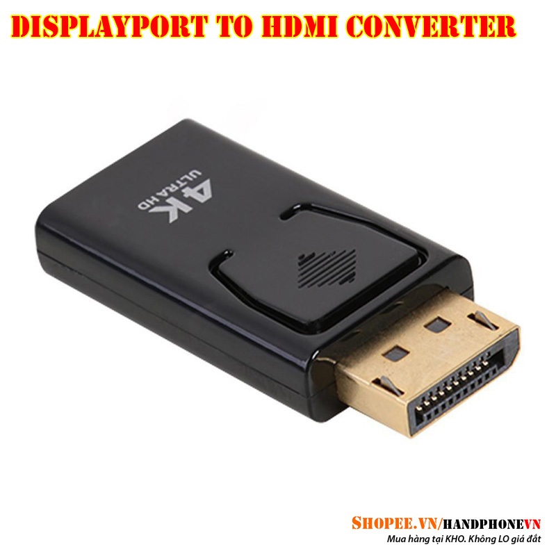 Cổng chuyển đổi DisplayPort to HDMI Adapter AV Converter 1080P 2K 4K mạ vàng, cáp chuyển đổi tín hiệ