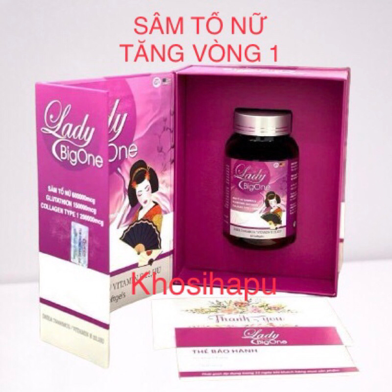 Viên nở ngực tăng vòng 1 Lady Bigone Sâm tố nữ Glutathione Collagen giúp Tăng nội tiết tố nữ Sáng da giảm nám hiệu quả