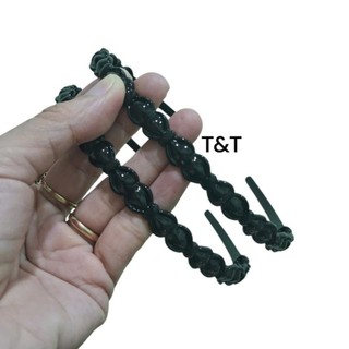 Combo 2 cái Bờm cài tóc nơ màu đen bóng dễ thương