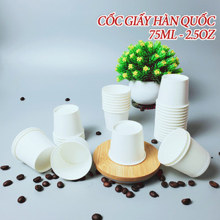 50 Cốc giấy 75ml ~ 2,5oz NHẬP KHẨU HÀN QUỐC