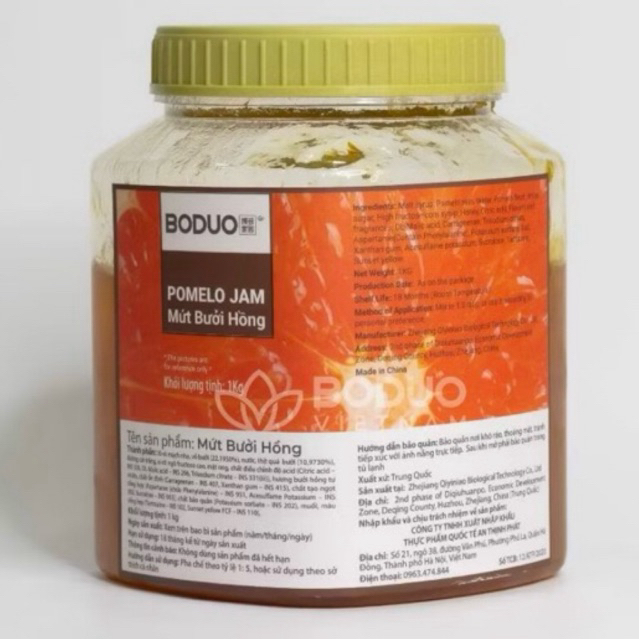 Mứt bưởi Boduo hộp 1kg