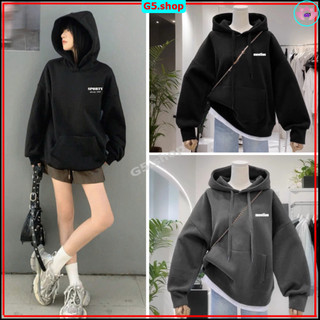 (QUÀ LÀ GÓI_DẦU_GỘI TỪ SHOP CHUYÊN) Áo Nỉ SPORTY Hoodie Nữ From Rộng In Chất Nỉ Bông Cotton Dày Dặn Mềm Mại Không Xù Phố