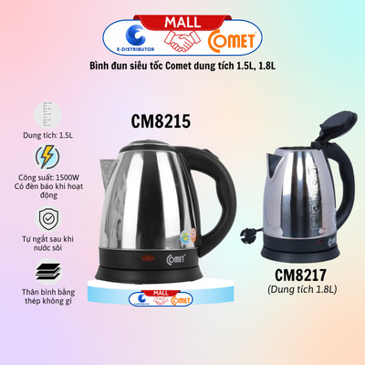 [HỎA TỐC] Bình đun siêu tốc Comet CM8215 (1.5L) - CM8217 (1.8L) - Chính Hãng