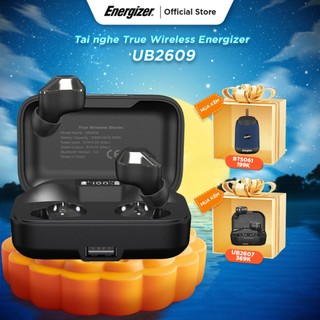 Tai nghe True Wireless Energizer UB2609 - Bluetooth V5.0, tích hợp sạc dự phòng 2600mAh, kháng nước IPX4-Hàng Chính Hãng