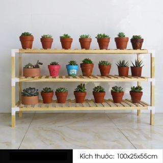  Kệ Để Giày 3 Tầng Kệ Để Chậu Cây Gỗ Thông Mỹ 100x25x55CM - HOÀN TIỀN 100% NẾU KHÁCH KHÔNG HÀI LÒNG 