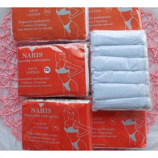 Quần Lót Giấy Naris Dùng 1 Lần Size XL, XXl, XXXl - Gói 6 quần lót cotton mỏng Naris cho mẹ sau sinh