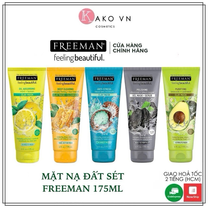 (Hàng USA) Mặt nạ Freeman Feeling Beautiful Facial Clay Mask, 175ml