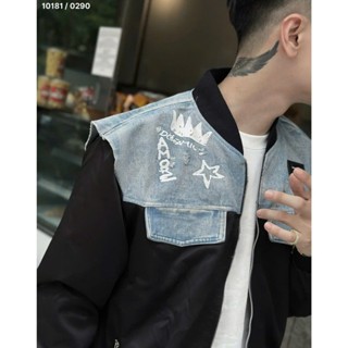 Áo Khoác Gió Nam Đê Gờ Phối Bò Gió 2 Lớp Logo Kim Loại Cực Đẹp . Áo Khoác Boy Phố Nam Đê Gờ Phối Bò Mới Nhất