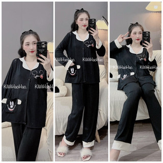  Bộ bầu - bộ sau sinh - THUN TĂM DÀI CỔ PIZAMA MÍCKY 3 Màu { Freeship } 
