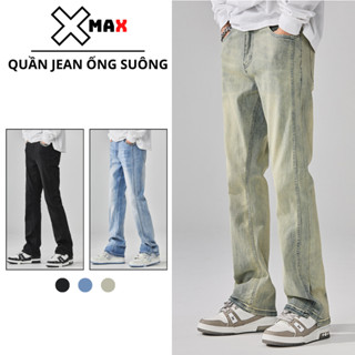 Quần jean nam ống loe nhẹ dài phủ giày Xmax vải bò cao cấp co giãn phong cách thể thao B120